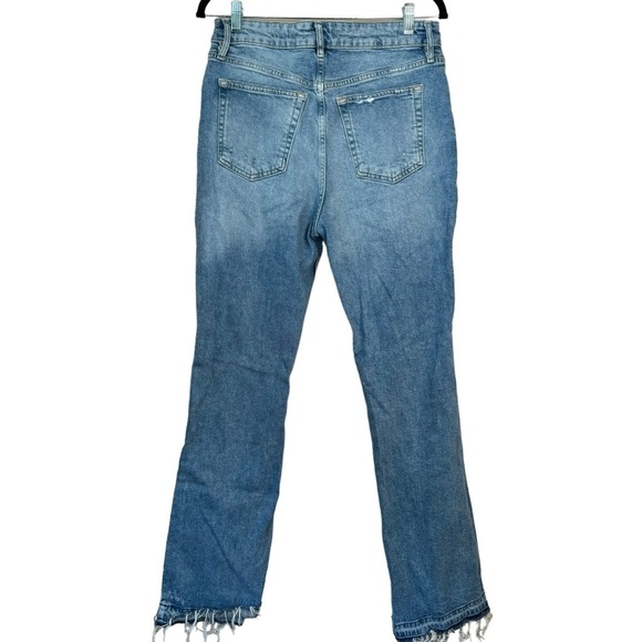 Free People Jeans Women Size 31 Emmy Split Hem Bootcut Blue Button Fly High Rise - Picture 12 of 16